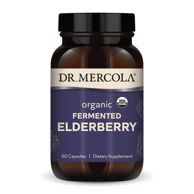 Dr. Mercola Organic Fermented Elderberry, 30 Servings (60 Capsules), Dietary Supplement, Supports Respiratory Health, Non-GMO, Certified USDA Organic - Image 1
